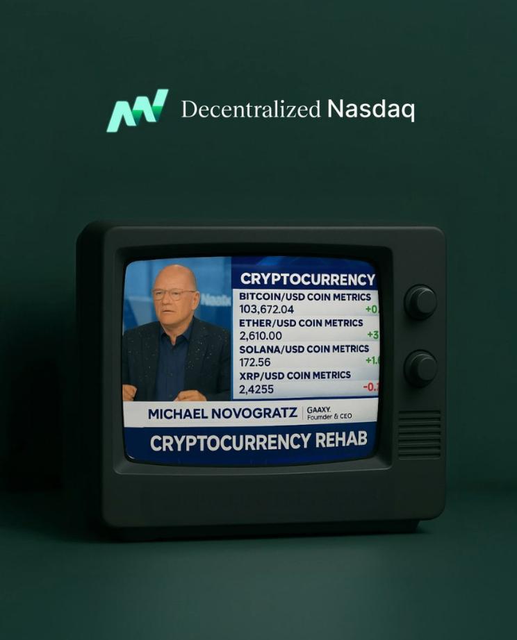 A retro green television showing a financial news segment with the caption Cryptocurrency Rehab.